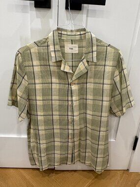 Folk Camp Collar Glen Plaid Shirt Size 4 (M)